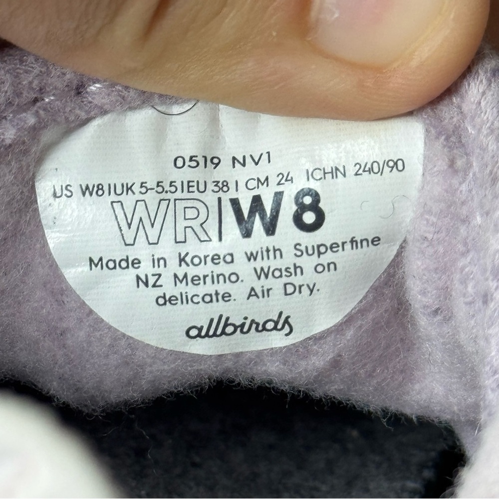 Allbirds Savana Dawn Light Purple Wool Runners Lace Up Low Top Sneaker Size 8 - Picture 9 of 11